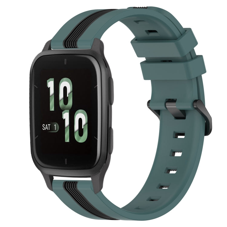 For Garmin Forerunner Sq2 20mm Vertical Two-Color Silicone Watch Band