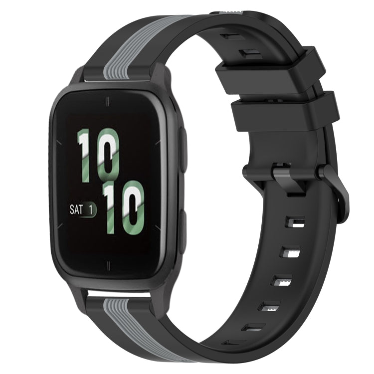 For Garmin Forerunner Sq2 20mm Vertical Two-Color Silicone Watch Band