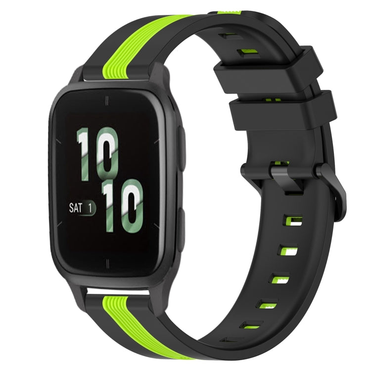 For Garmin Forerunner Sq2 20mm Vertical Two-Color Silicone Watch Band