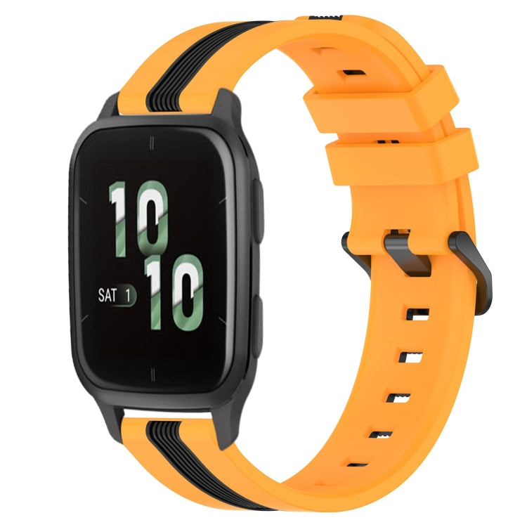 For Garmin Forerunner Sq2 20mm Vertical Two-Color Silicone Watch Band