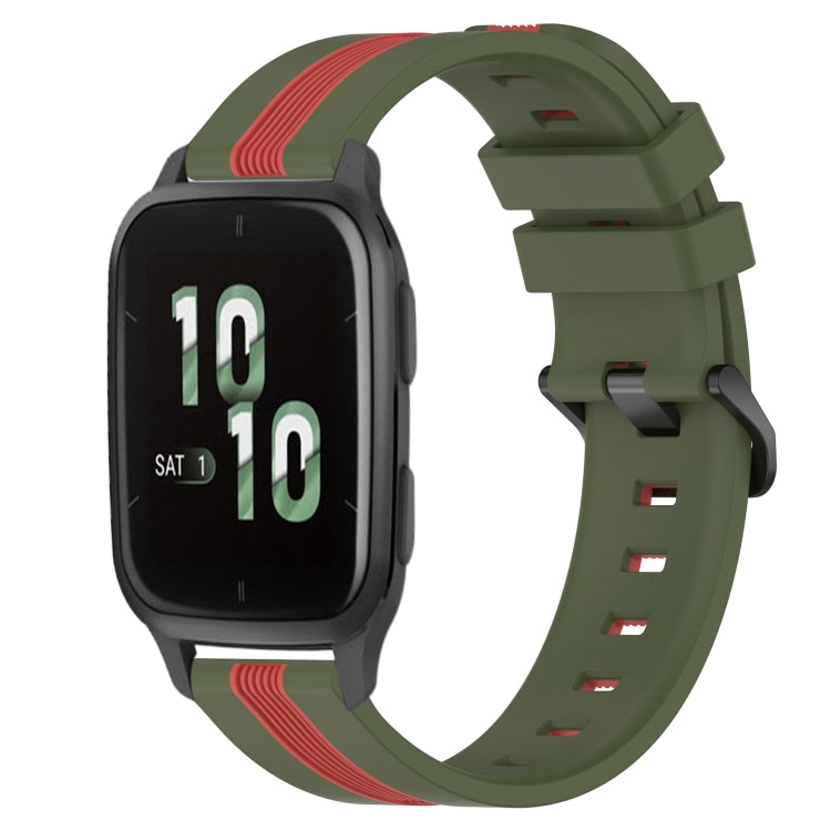For Garmin Forerunner Sq2 20mm Vertical Two-Color Silicone Watch Band