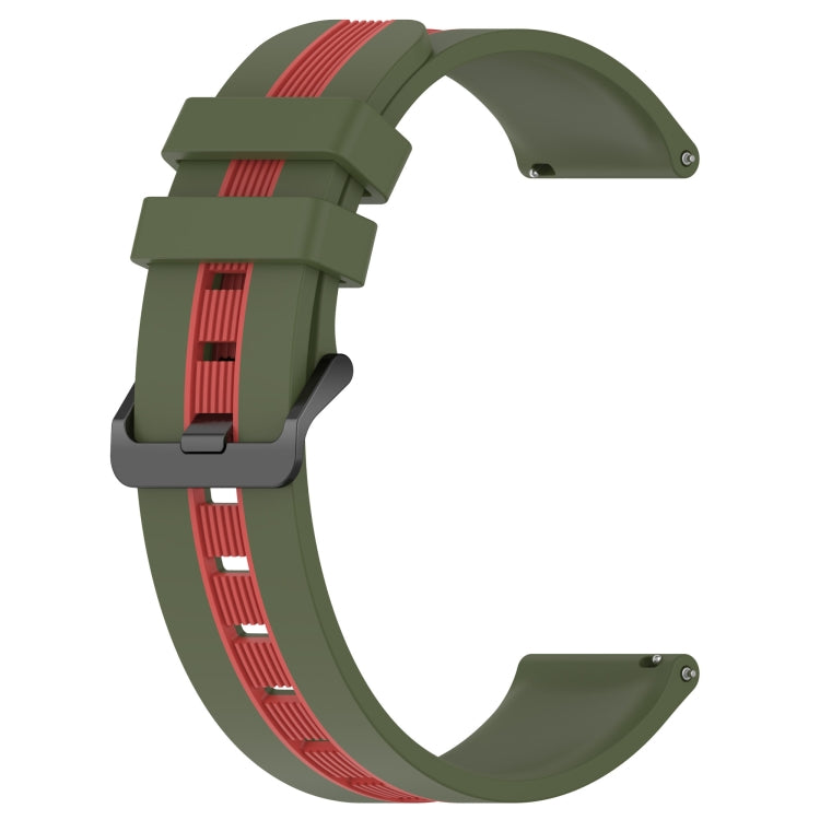 For Garmin Forerunner Sq2 20mm Vertical Two-Color Silicone Watch Band