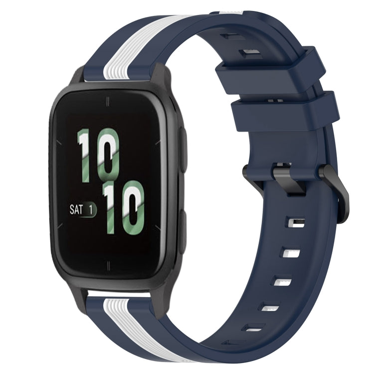 For Garmin Forerunner Sq2 20mm Vertical Two-Color Silicone Watch Band