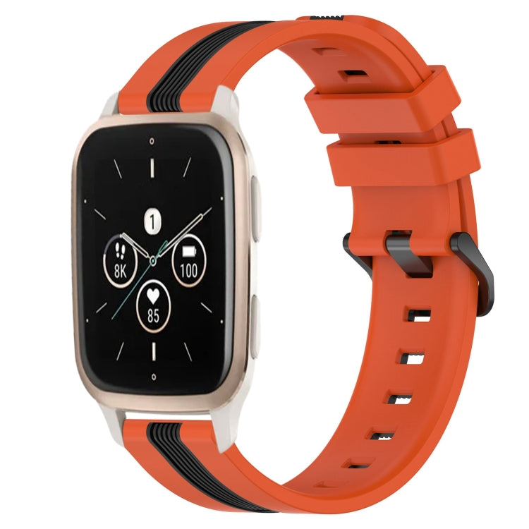 For Garmin Forerunner Sq2 Music 20mm Vertical Two-Color Silicone Watch Band