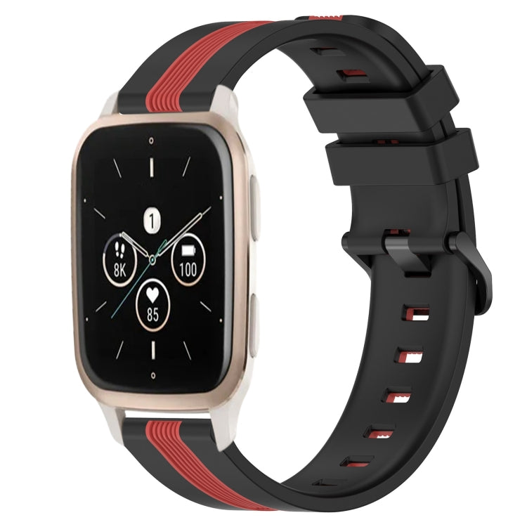 For Garmin Forerunner Sq2 Music 20mm Vertical Two-Color Silicone Watch Band