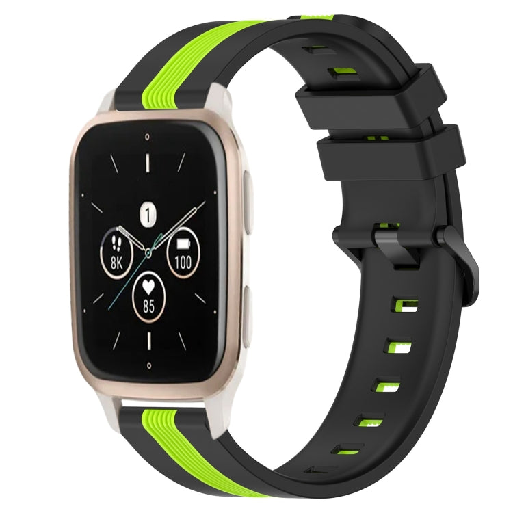For Garmin Forerunner Sq2 Music 20mm Vertical Two-Color Silicone Watch Band