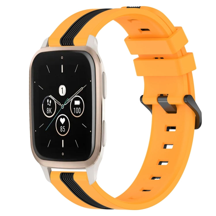 For Garmin Forerunner Sq2 Music 20mm Vertical Two-Color Silicone Watch Band