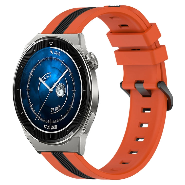 For Huawei Watch GT3 Pro 43mm 20mm Vertical Two-Color Silicone Watch Band