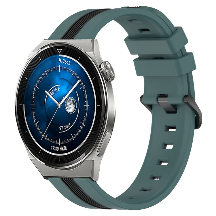 For Huawei Watch GT3 Pro 43mm 20mm Vertical Two-Color Silicone Watch Band