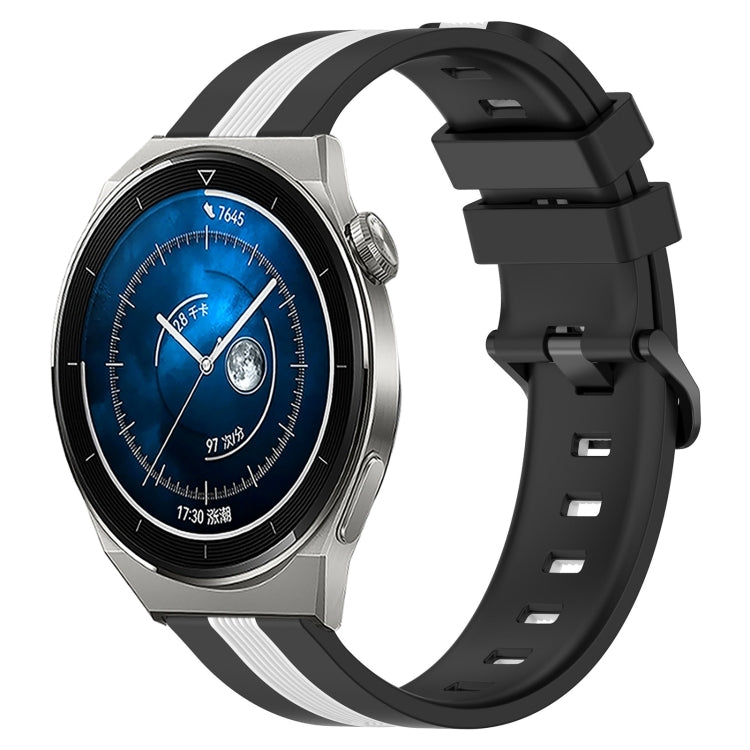 For Huawei Watch GT3 Pro 43mm 20mm Vertical Two-Color Silicone Watch Band