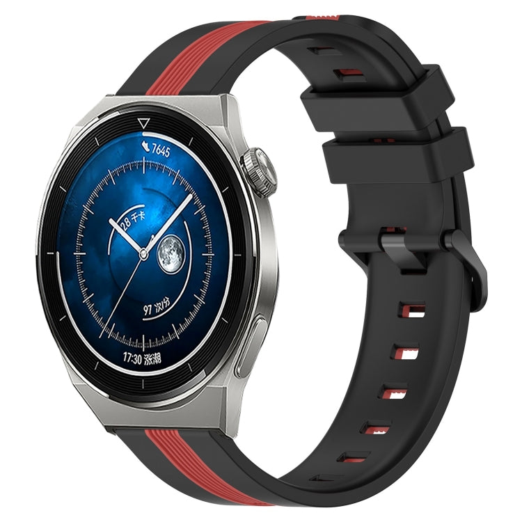 For Huawei Watch GT3 Pro 43mm 20mm Vertical Two-Color Silicone Watch Band