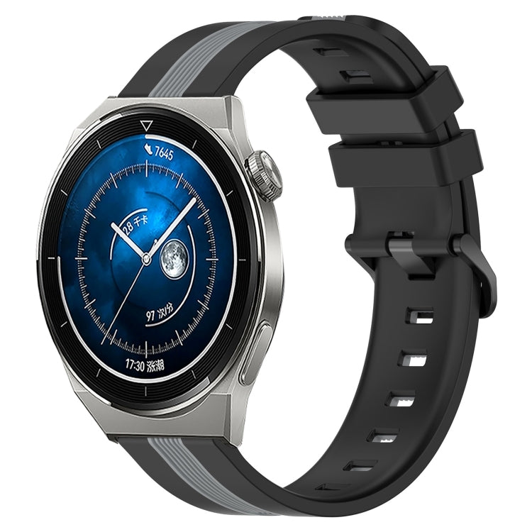 For Huawei Watch GT3 Pro 43mm 20mm Vertical Two-Color Silicone Watch Band