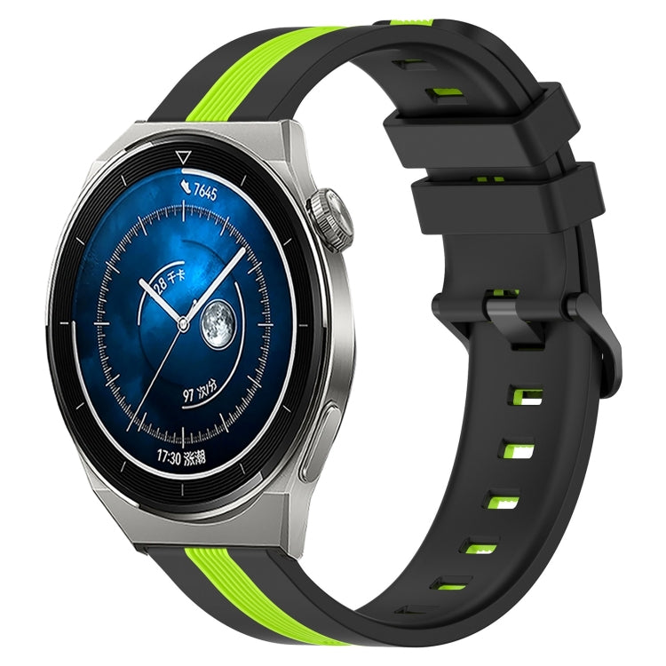 For Huawei Watch GT3 Pro 43mm 20mm Vertical Two-Color Silicone Watch Band