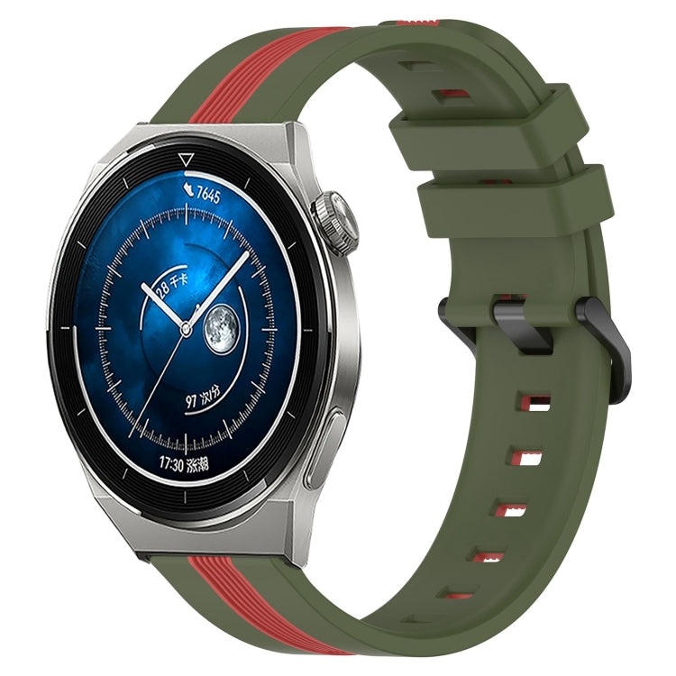 For Huawei Watch GT3 Pro 43mm 20mm Vertical Two-Color Silicone Watch Band