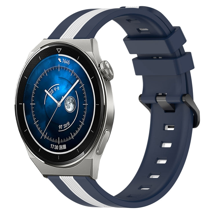 For Huawei Watch GT3 Pro 43mm 20mm Vertical Two-Color Silicone Watch Band
