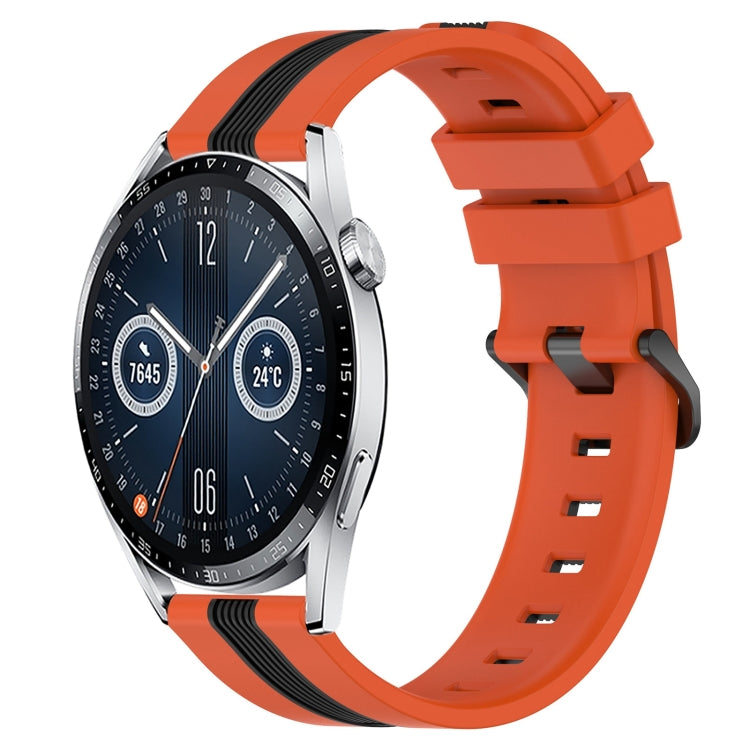 For Huawei Watch GT3 42mm 20mm Vertical Two-Color Silicone Watch Band