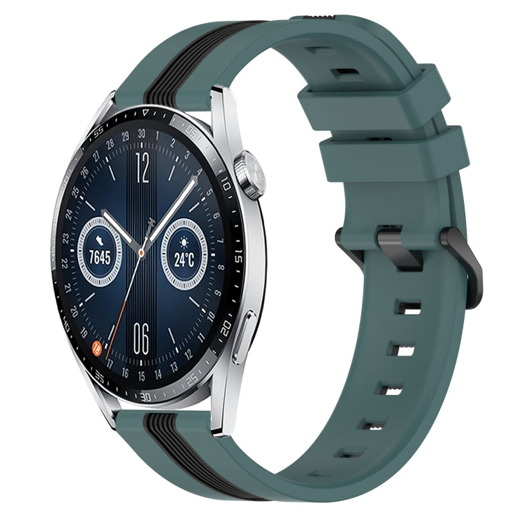 For Huawei Watch GT3 42mm 20mm Vertical Two-Color Silicone Watch Band