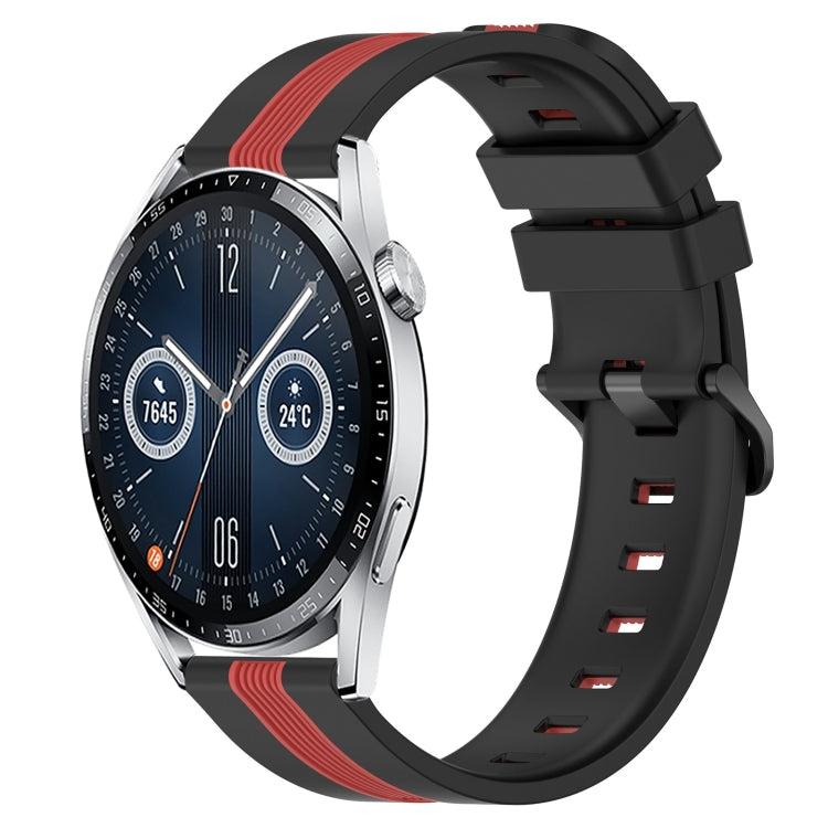 For Huawei Watch GT3 42mm 20mm Vertical Two-Color Silicone Watch Band