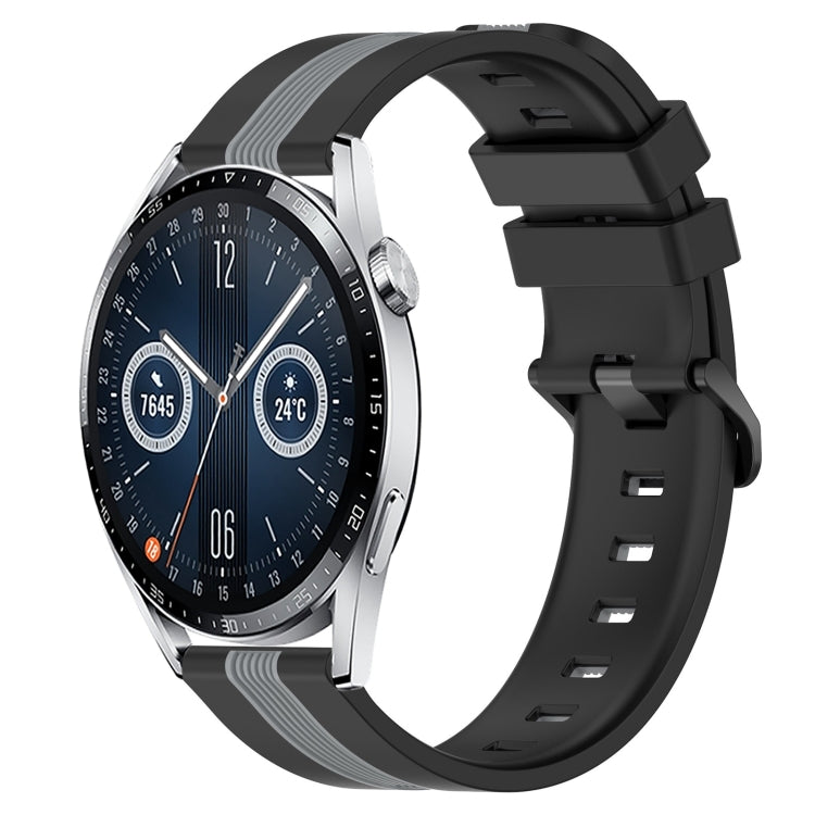 For Huawei Watch GT3 42mm 20mm Vertical Two-Color Silicone Watch Band