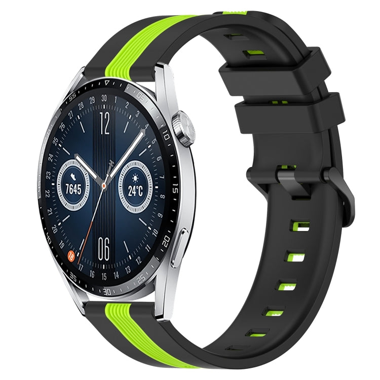 For Huawei Watch GT3 42mm 20mm Vertical Two-Color Silicone Watch Band