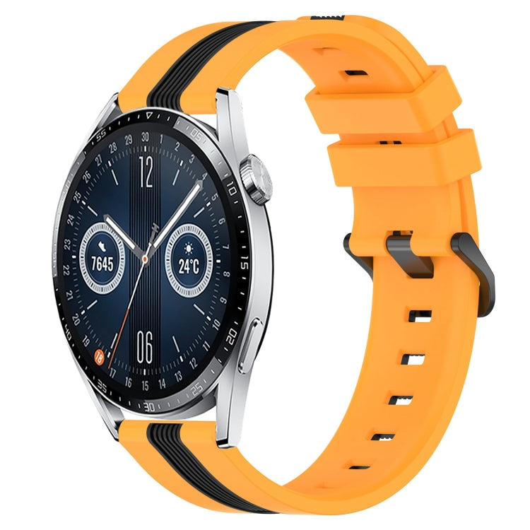For Huawei Watch GT3 42mm 20mm Vertical Two-Color Silicone Watch Band