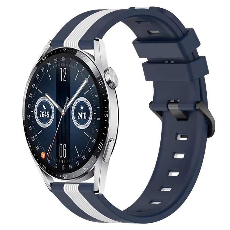 For Huawei Watch GT3 42mm 20mm Vertical Two-Color Silicone Watch Band
