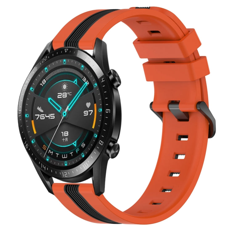 For Huawei Watch GT2 42mm 20mm Vertical Two-Color Silicone Watch Band