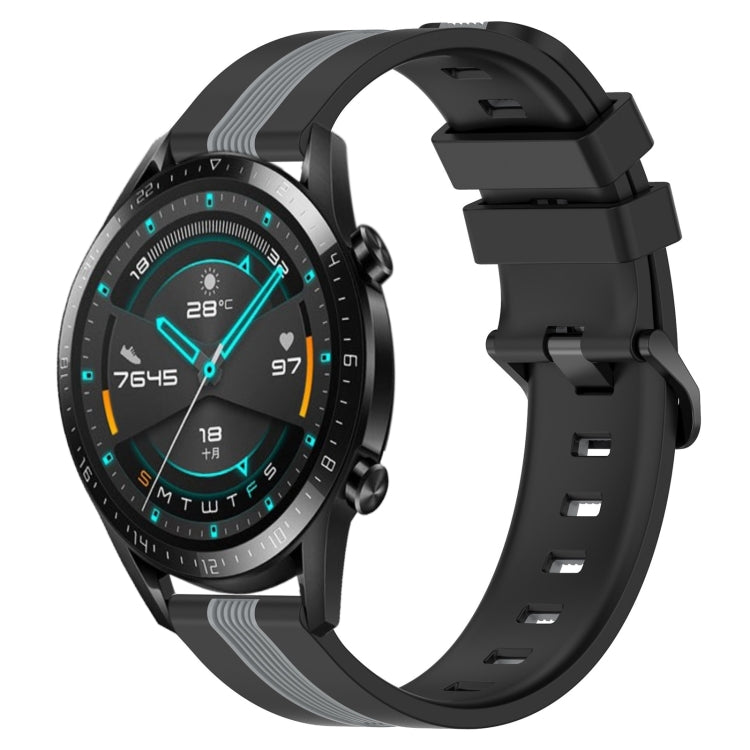 For Huawei Watch GT2 42mm 20mm Vertical Two-Color Silicone Watch Band