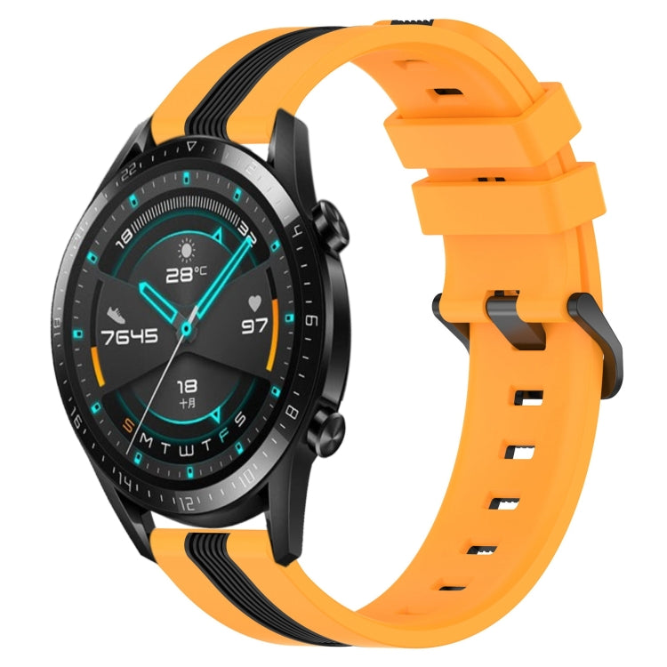 For Huawei Watch GT2 42mm 20mm Vertical Two-Color Silicone Watch Band
