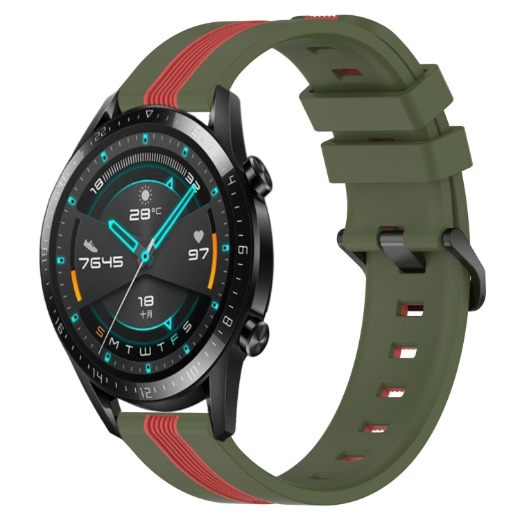 For Huawei Watch GT2 42mm 20mm Vertical Two-Color Silicone Watch Band
