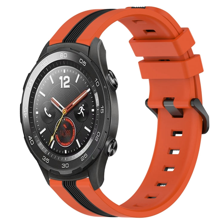 For Huawei Watch 2 20mm Vertical Two-Color Silicone Watch Band