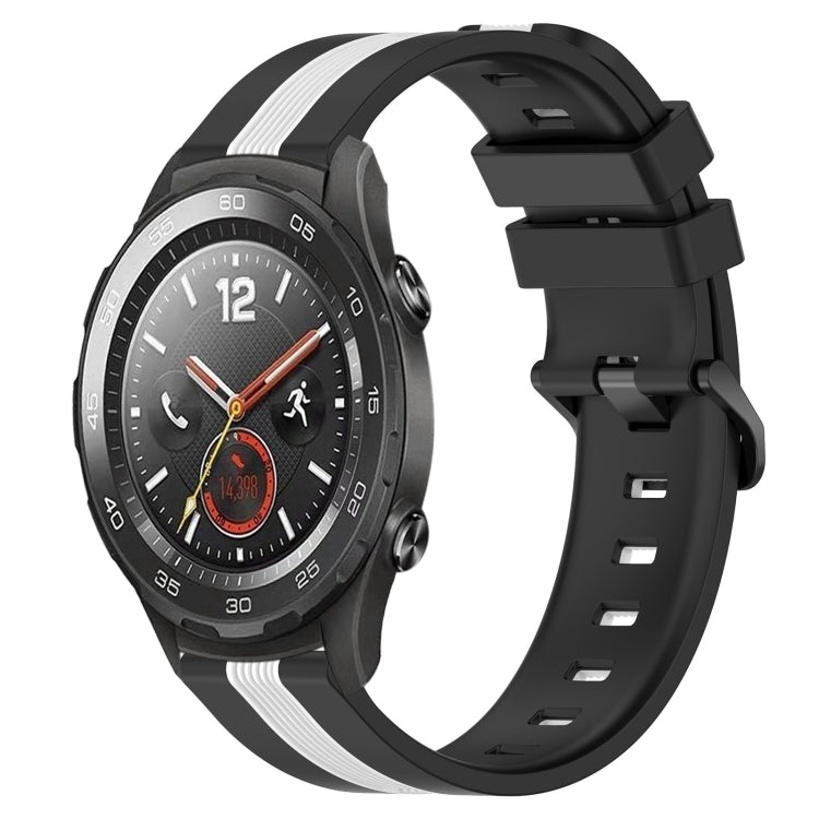 For Huawei Watch 2 20mm Vertical Two-Color Silicone Watch Band