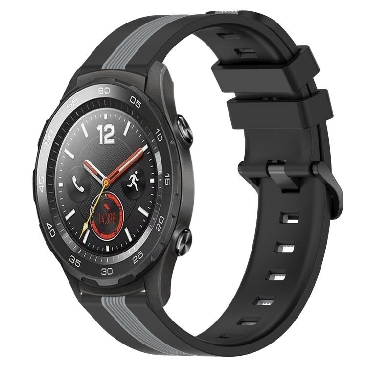 For Huawei Watch 2 20mm Vertical Two-Color Silicone Watch Band