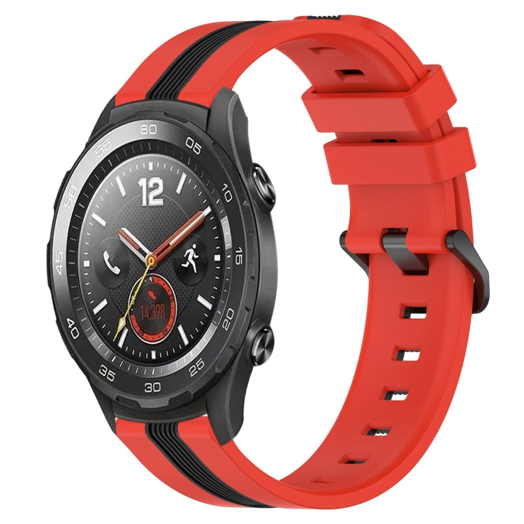 For Huawei Watch 2 20mm Vertical Two-Color Silicone Watch Band