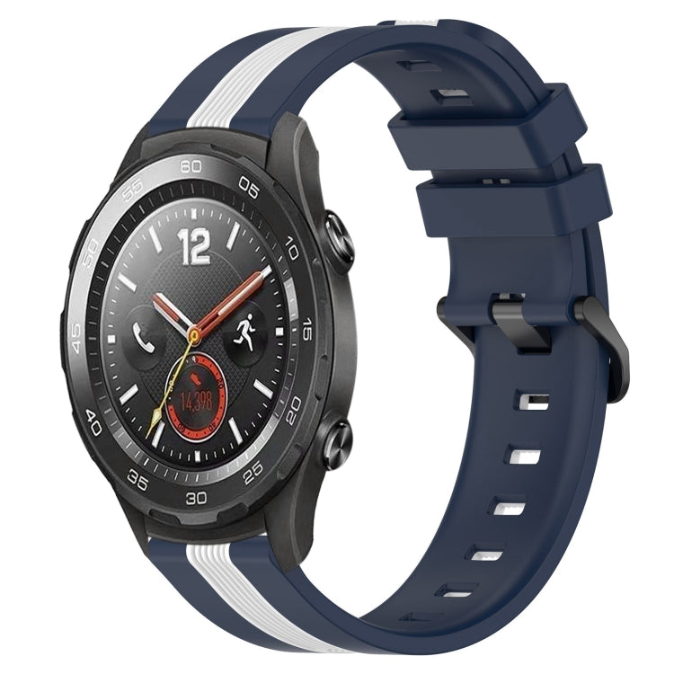For Huawei Watch 2 20mm Vertical Two-Color Silicone Watch Band