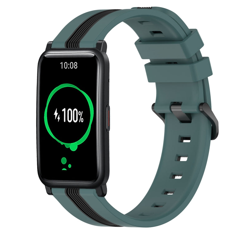 For Honor Watch ES 20mm Vertical Two-Color Silicone Watch Band