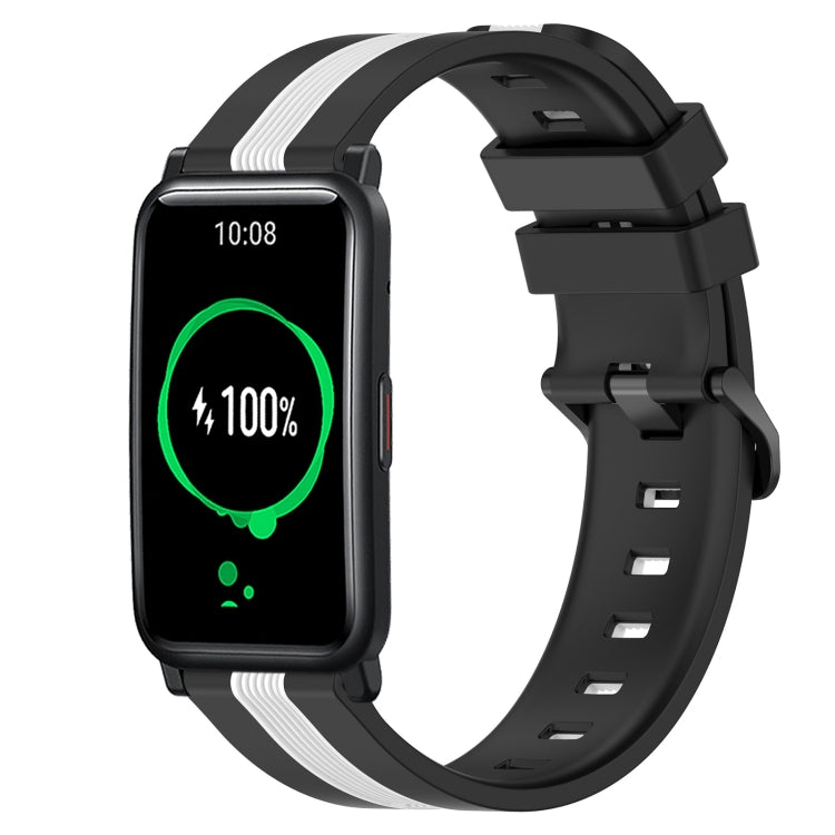 For Honor Watch ES 20mm Vertical Two-Color Silicone Watch Band