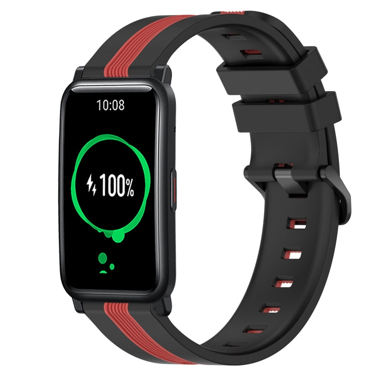 For Honor Watch ES 20mm Vertical Two-Color Silicone Watch Band