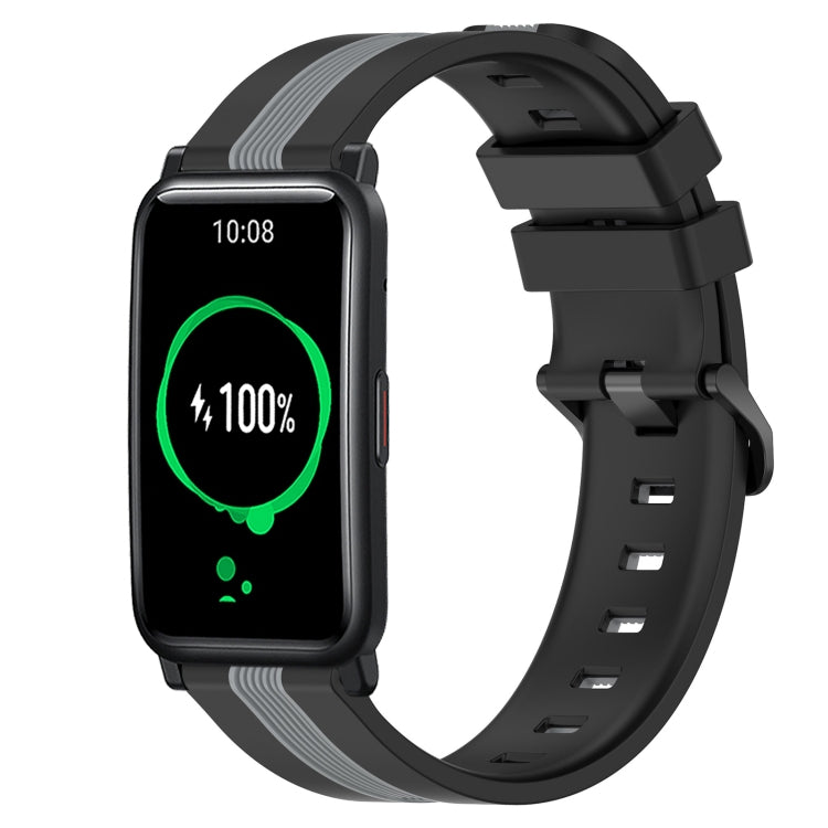 For Honor Watch ES 20mm Vertical Two-Color Silicone Watch Band
