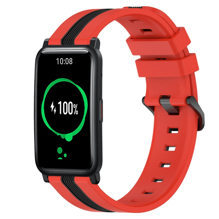 For Honor Watch ES 20mm Vertical Two-Color Silicone Watch Band
