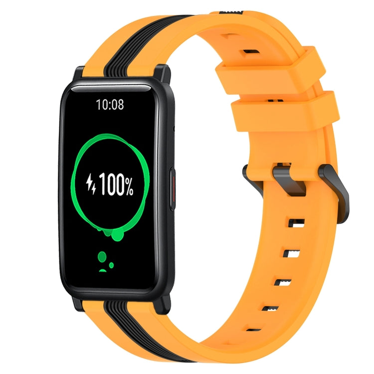For Honor Watch ES 20mm Vertical Two-Color Silicone Watch Band