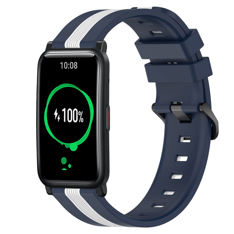 For Honor Watch ES 20mm Vertical Two-Color Silicone Watch Band