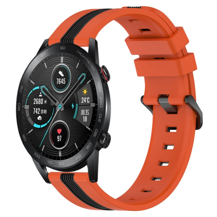 For Honor  Magic Watch2 42mm 20mm Vertical Two-Color Silicone Watch Band
