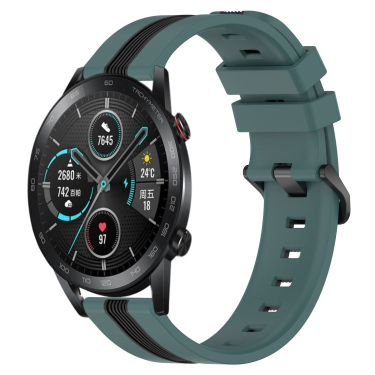 For Honor  Magic Watch2 42mm 20mm Vertical Two-Color Silicone Watch Band