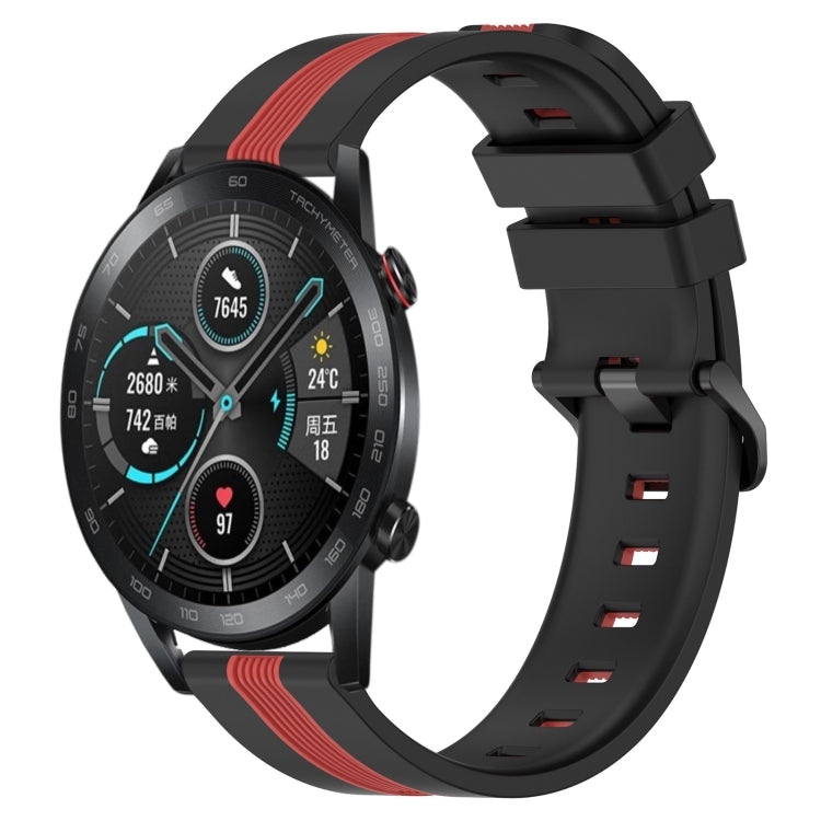 For Honor  Magic Watch2 42mm 20mm Vertical Two-Color Silicone Watch Band