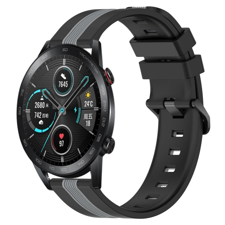 For Honor  Magic Watch2 42mm 20mm Vertical Two-Color Silicone Watch Band