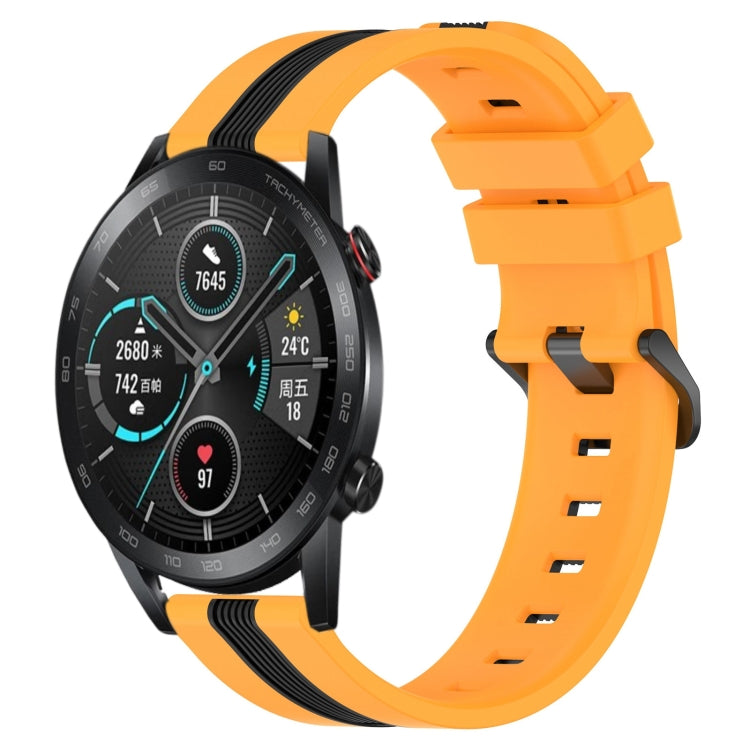 For Honor  Magic Watch2 42mm 20mm Vertical Two-Color Silicone Watch Band