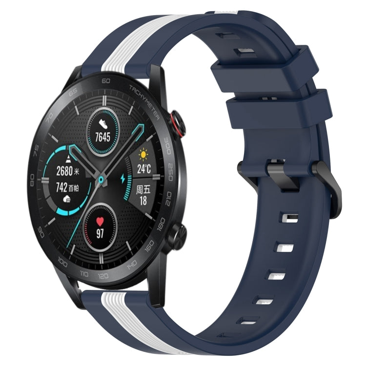 For Honor  Magic Watch2 42mm 20mm Vertical Two-Color Silicone Watch Band