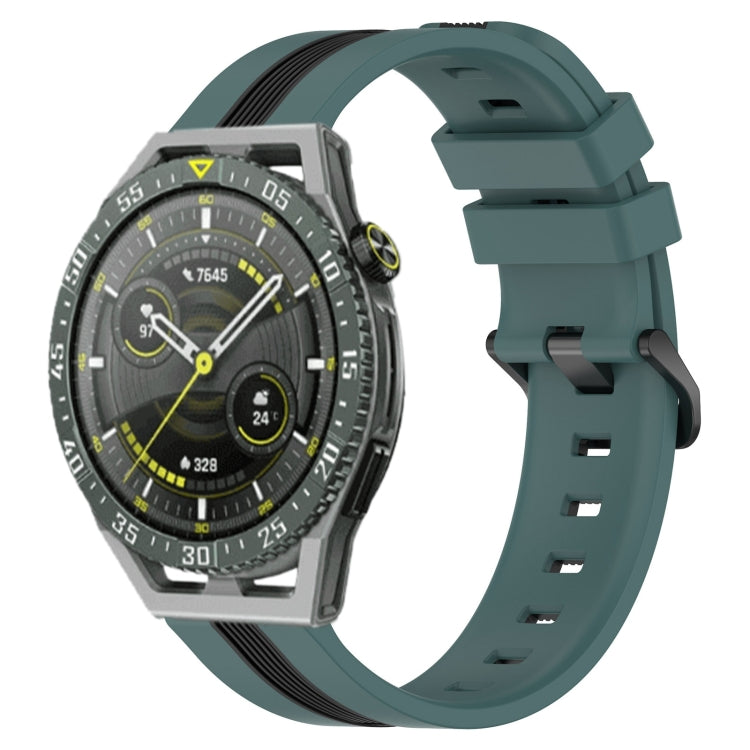 For Huawei Watch GT 3 SE 22mm Vertical Two-Color Silicone Watch Band