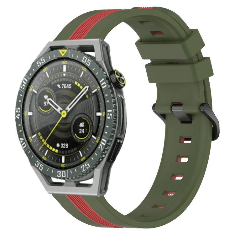For Huawei Watch GT 3 SE 22mm Vertical Two-Color Silicone Watch Band